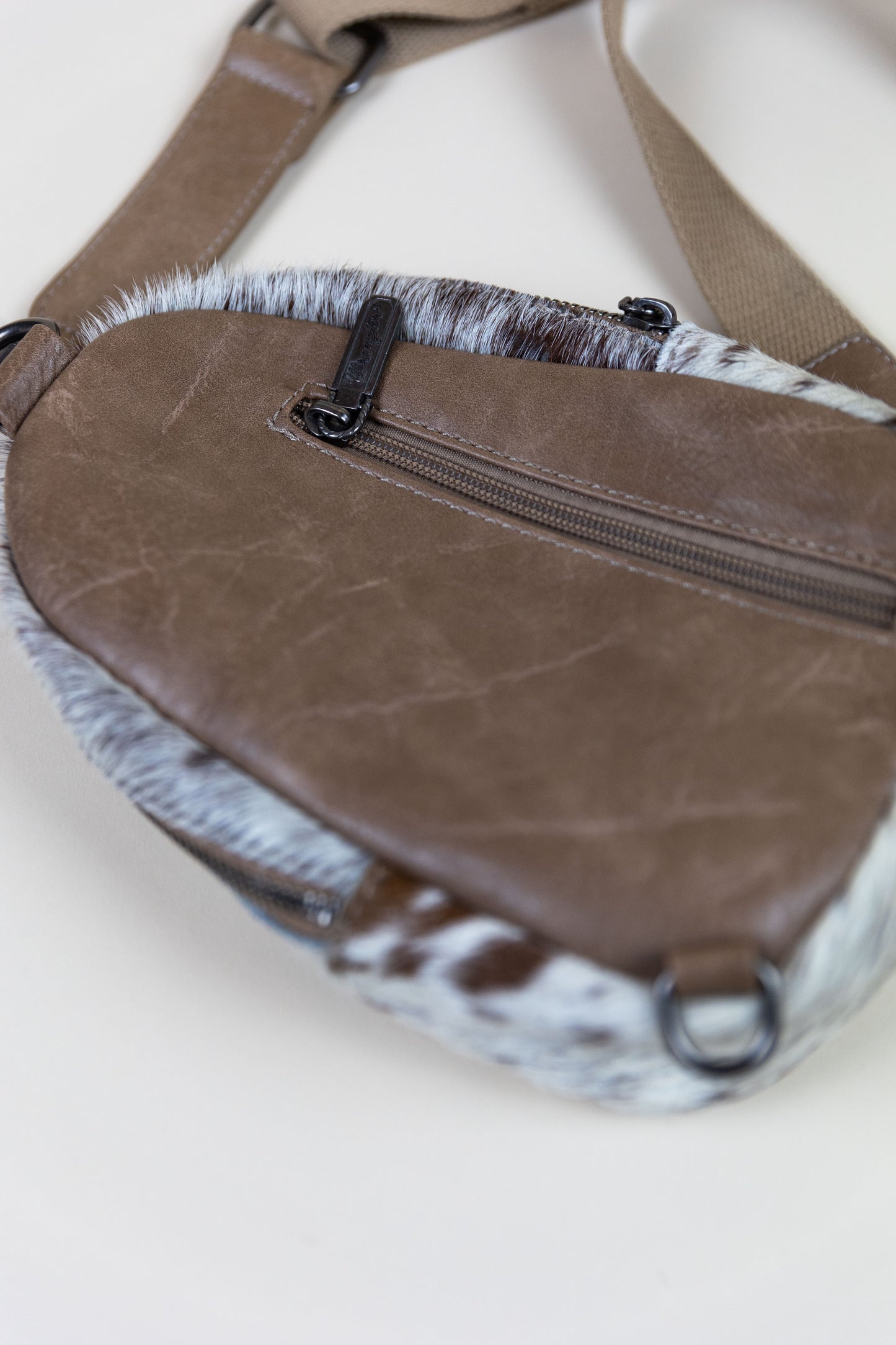 Wrangler Cowhide Crossbody Bag Tan