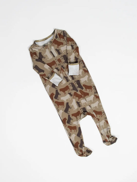 Bamboo Cow Camo Baby Pajamas